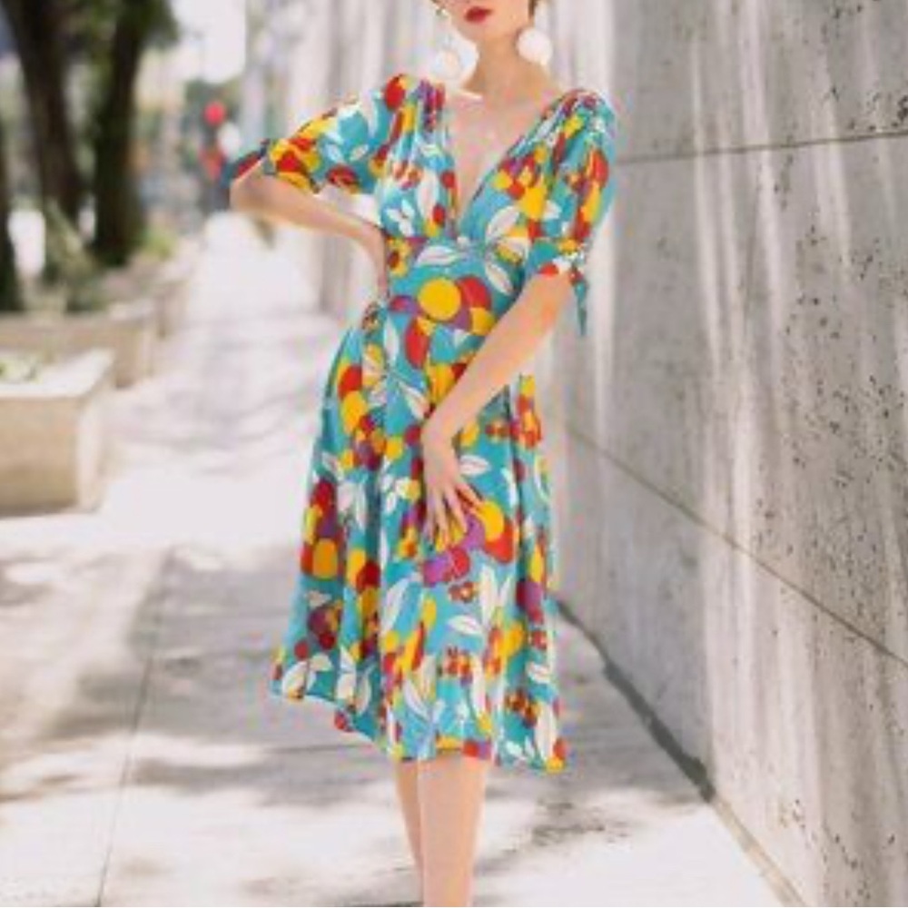 Trashy Diva Colorful Abstract Midi Dress